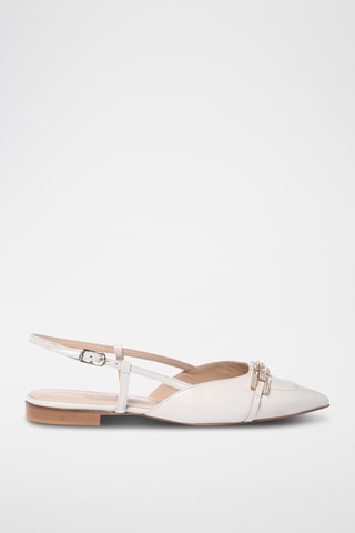 $Ballerines en cuir - Ecru