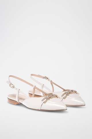 $Ballerines en cuir - Ecru