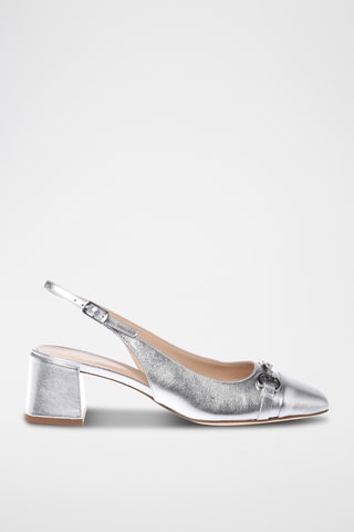 $Escarpins en cuir - Argenté