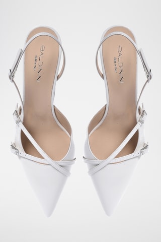 $Escarpins en cuir verni - Blanc