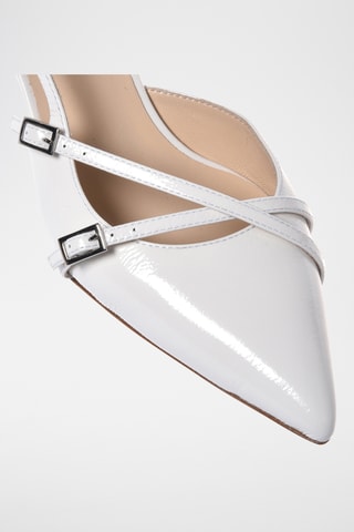 $Escarpins en cuir verni - Blanc