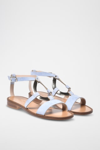 $Sandales en nubuck - Bleu