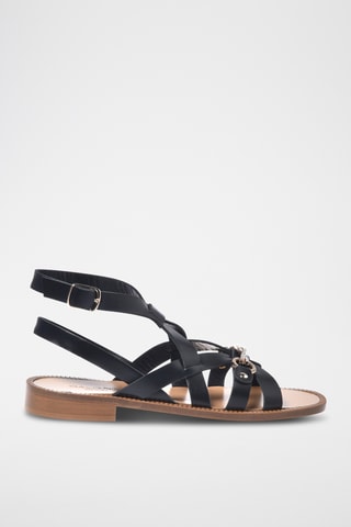 $Sandales en cuir - Noir