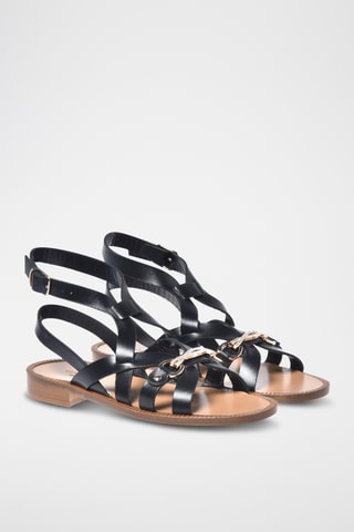 $Sandales en cuir - Noir
