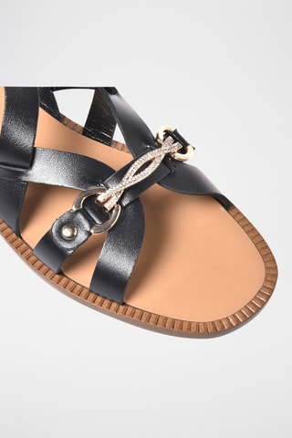 $Sandales en cuir - Noir