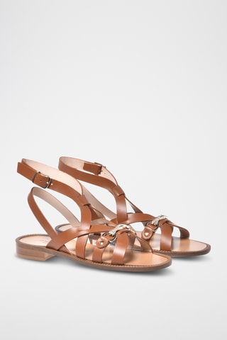 $Sandales en cuir - Marron