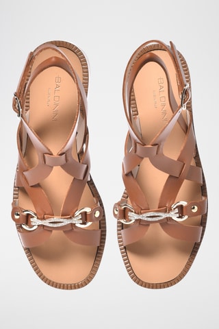 $Sandales en cuir - Marron