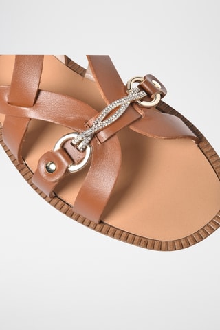 $Sandales en cuir - Marron