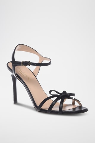 $Sandales à talons en cuir - Noir