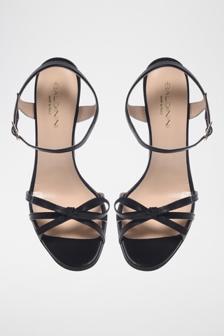 $Sandales à talons en cuir - Noir