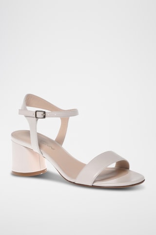 $Sandales à talons en cuir - Blanc