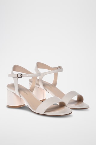 $Sandales à talons en cuir - Blanc