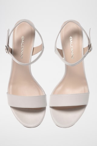 $Sandales à talons en cuir - Blanc