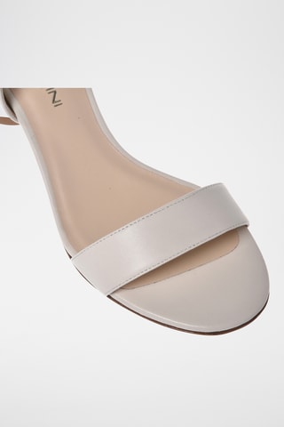 $Sandales à talons en cuir - Blanc