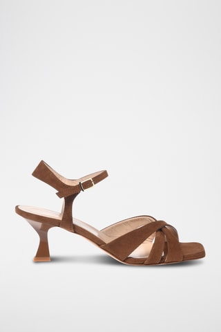 $Sandales à talons en nubuck - Camel