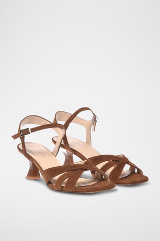$Sandales à talons en nubuck - Camel