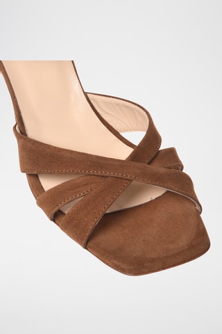$Sandales à talons en nubuck - Camel