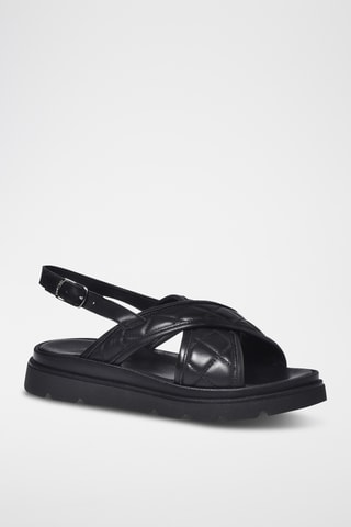 $Sandales plateformes en cuir - Noir