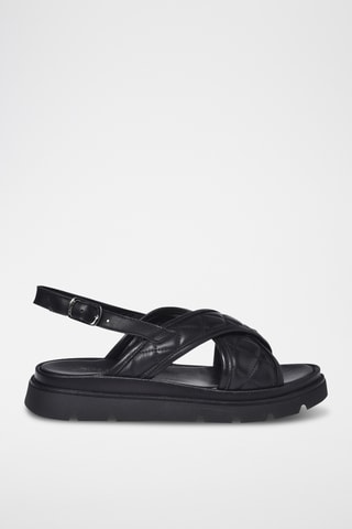 $Sandales plateformes en cuir - Noir