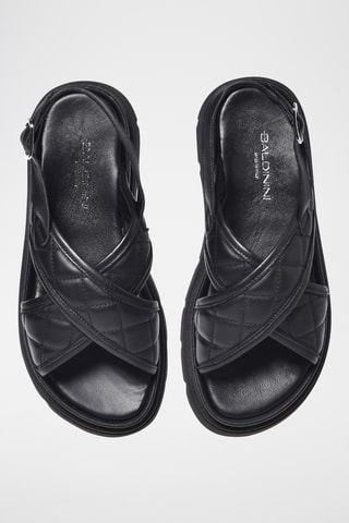 $Sandales plateformes en cuir - Noir