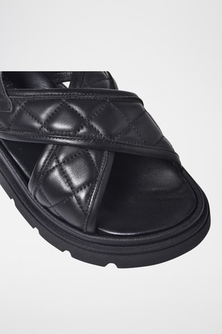 $Sandales plateformes en cuir - Noir