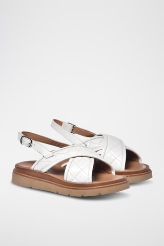 $Sandales plateformes en cuir - Blanc
