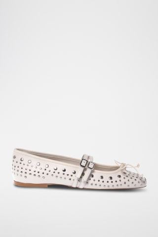 $Babies en cuir - Blanc