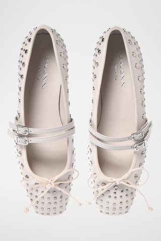 $Babies en cuir - Blanc