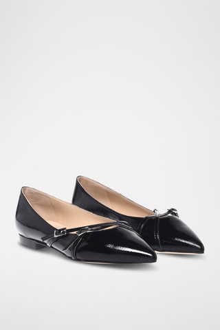 $Ballerines en cuir verni - Noir