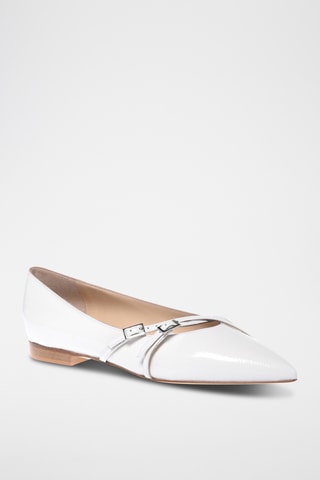 $Ballerines en cuir verni - Blanc
