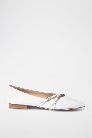 $Ballerines en cuir verni - Blanc