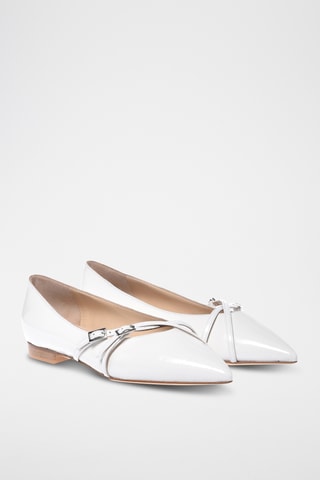$Ballerines en cuir verni - Blanc