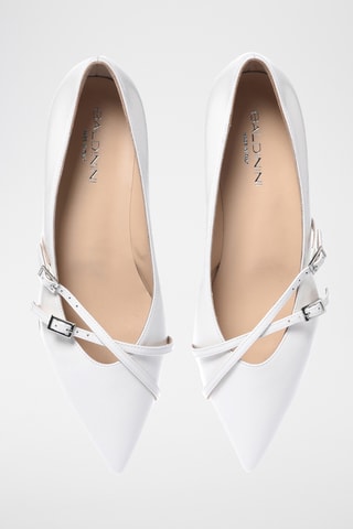 $Ballerines en cuir verni - Blanc
