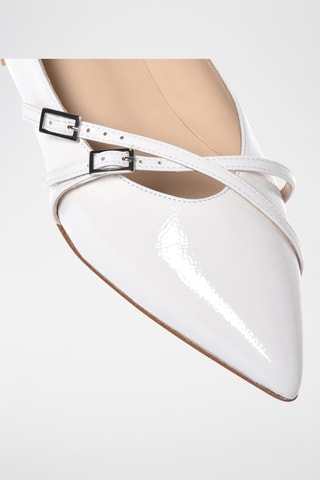 $Ballerines en cuir verni - Blanc
