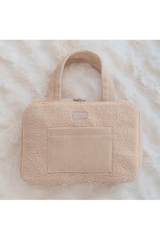 $Trousse de toilette en velours - Beige