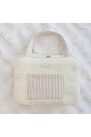 $Trousse de toilette en velours - Beige clair