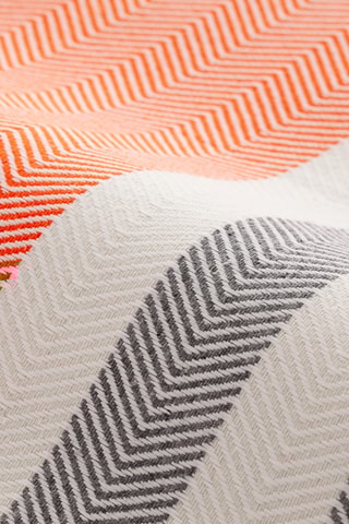 $Fouta de plage - Blanc et corail - 90 x 180 cm