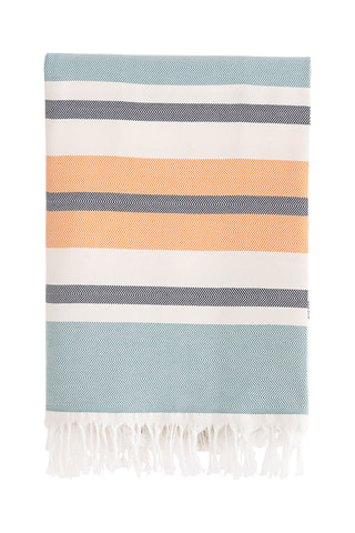 $Fouta de plage - Blanc et ciel - 90 x 180 cm