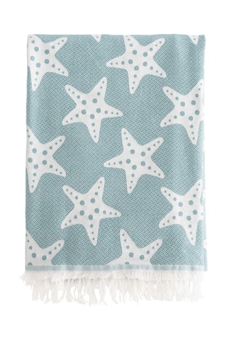 $Fouta de plage - Bleu - 90 x 180 cm