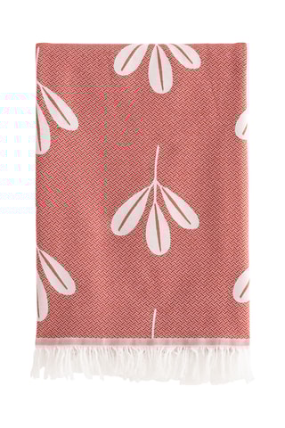 $Fouta de plage - Rouge et blanc - 90 x 180 cm