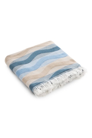 $Fouta de plage - Bleu - 90 x 180 cm