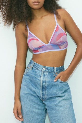 $Brassière Feel Goodiz Mesh Paintiz - Ciel