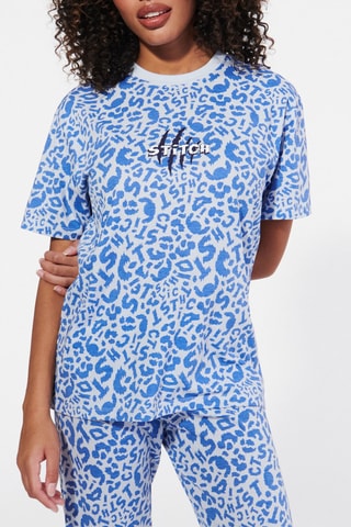 $T-shirt de pyjama Lilo et Stitch Disney en coton biologique - Bleu - Undiz
