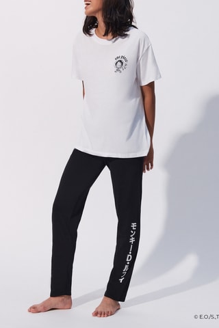 $Pantalon de pyjama One Piece Luffiz en coton biologique - Noir - Undiz