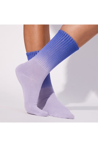 $Chaussettes dip and dye Dipiz en coton biologique - Bleu cobalt - Undiz