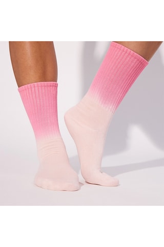 $Chaussettes dip and dye Dipiz en coton biologique - Fuchsia et rose clair - Undiz