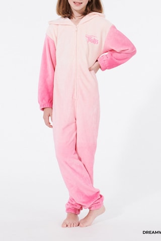 $Combinaison de pyjama à capuche Les Trolls Kidtrolliz - Rose - Undiz