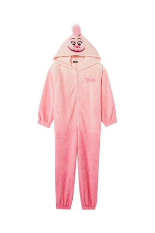 $Combinaison de pyjama à capuche Les Trolls Kidtrolliz - Rose - Undiz