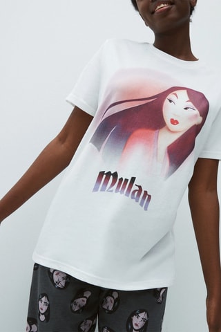 $T-shirt en coton biologique Mulan Disney Mulalliz - Blanc - Undiz