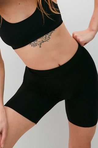 $Panty taille haute Basiciz en coton biologique - Noir
